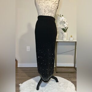 Elegant Black Skirt with Silver Accents